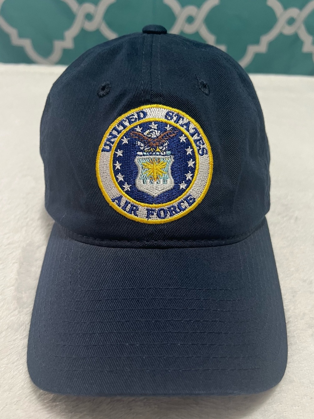 United States Air Force Navy Blue Embroidered Cap - Adjustable